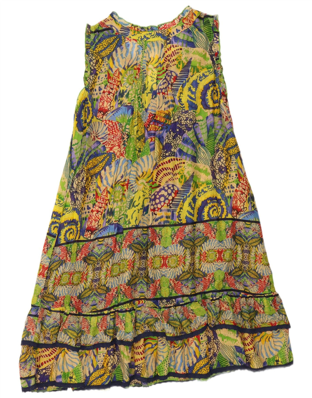 Rochie de epocă pentru femei cu modele abstracte, UK 18 XL, multicoloră