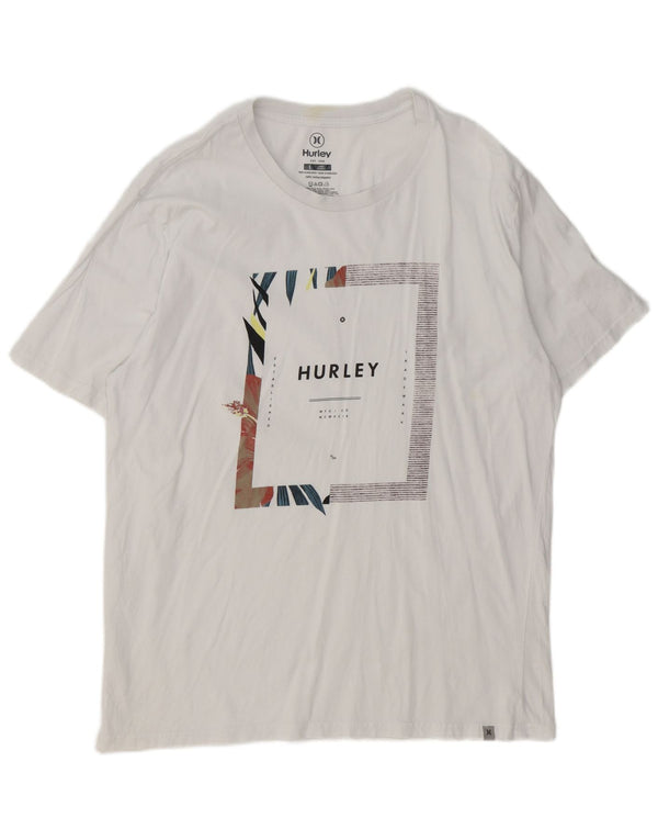 Tricou grafic pentru bărbați Hurley Top mare din bumbac alb