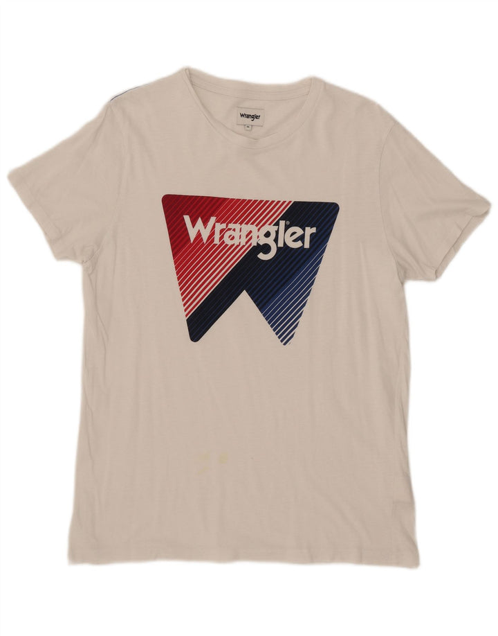 Tricou grafic pentru bărbați Wrangler Top Medium White Bumbac
