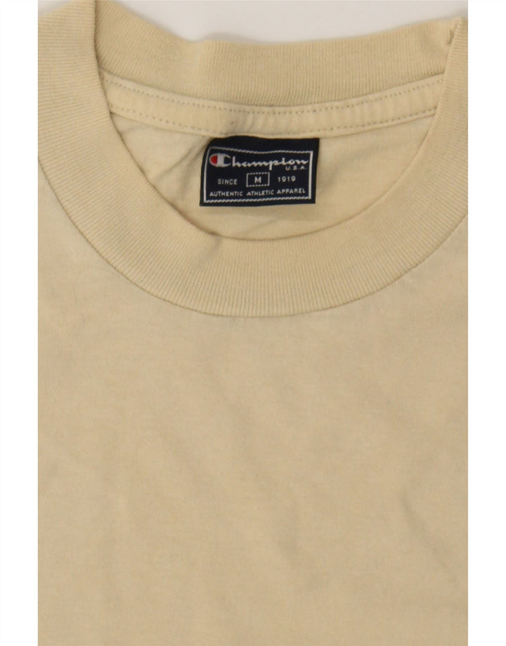 CHAMPION Mens T-Shirt Top Medium Beige Cotton Vintage Champion and Second-Hand Champion from Messina Hembry 