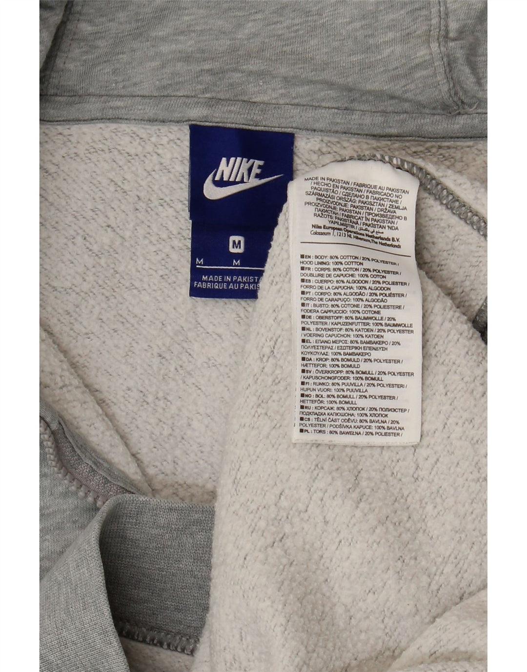 Pulover NIKE pentru bărbați, cu fermoar, bumbac cu pete, gri mediu