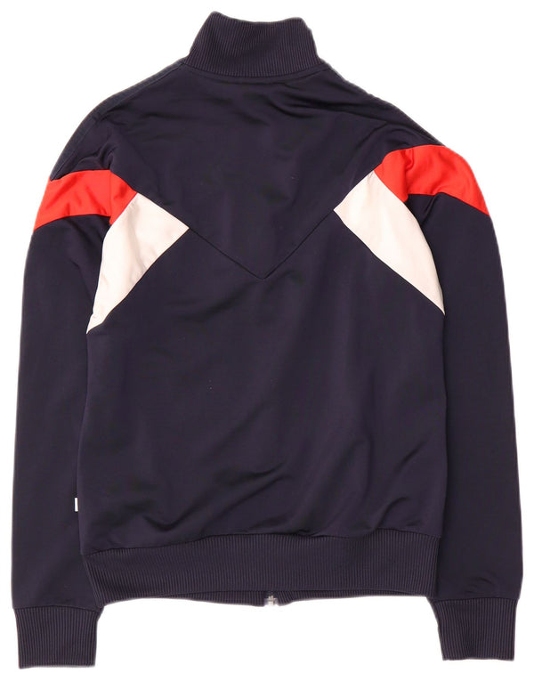 Adidas Womens Tracksuit Top Jacket UK 12 Medium Navy Blue Colourblock