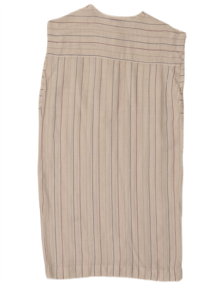 Rochie rochie fără mâneci pentru femei vintage IT 42 Medium Off White Striped