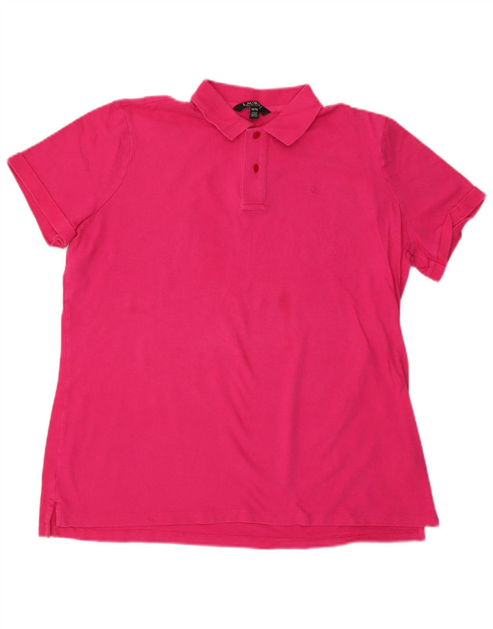 Tricou polo RALPH LAUREN pentru femei UK 18 XL bumbac roz