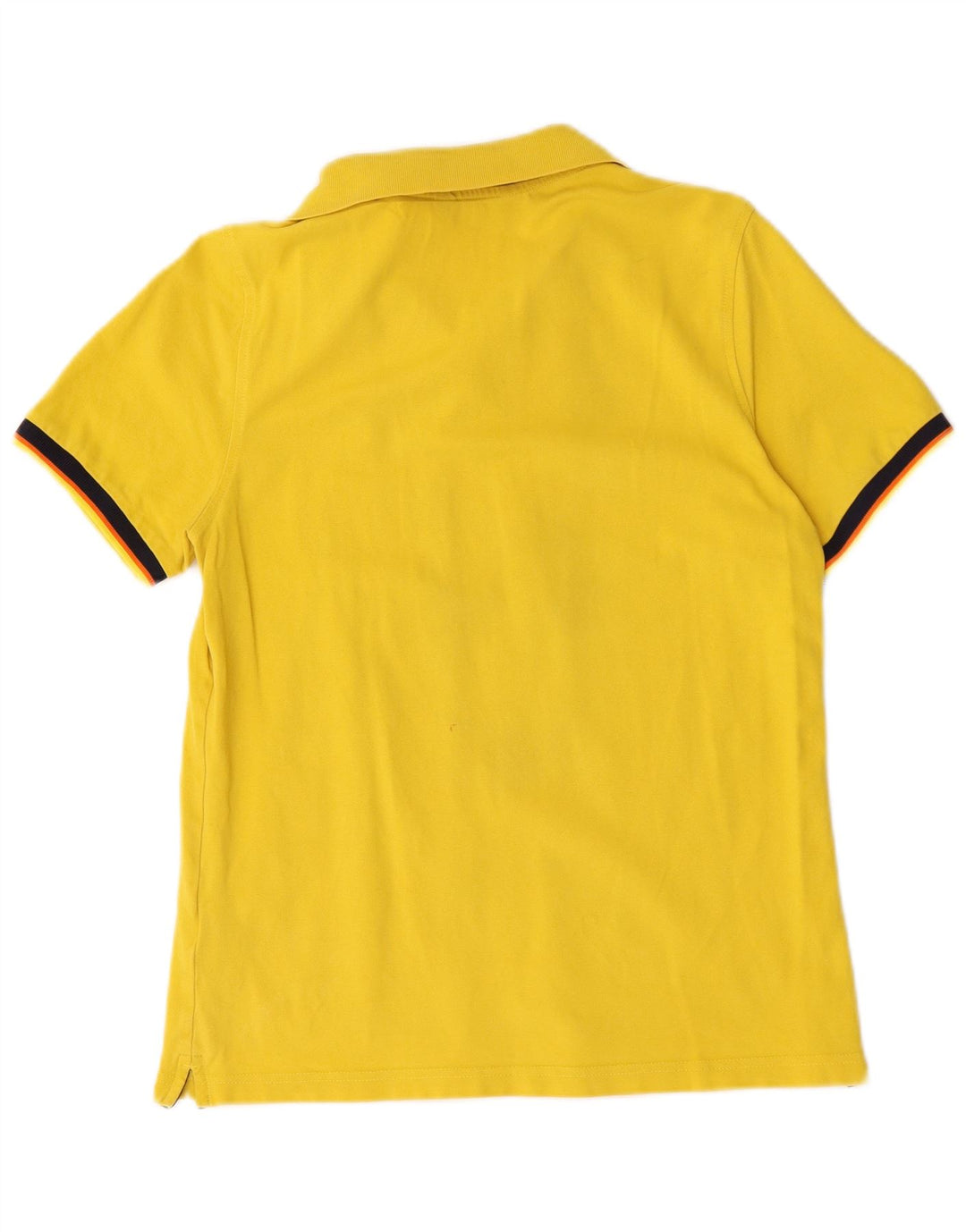 Tricou polo pentru bărbați K-Way, bumbac cu dungi galbene medii