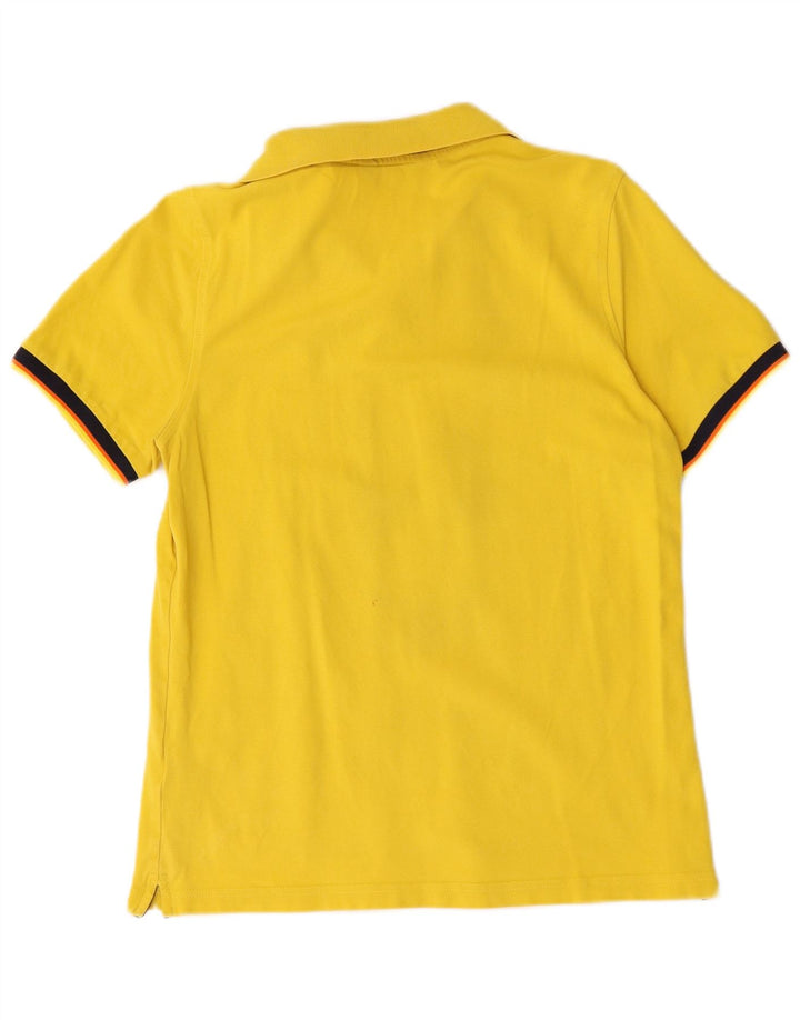 Tricou polo pentru bărbați K-Way, bumbac cu dungi galbene medii
