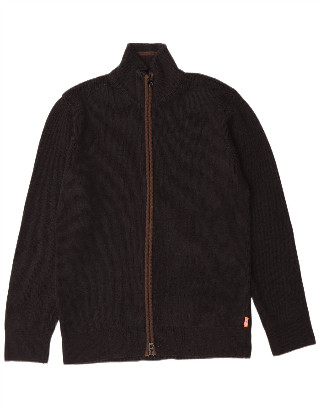 Pulover cardigan pentru bărbați HUGO BOSS, bumbac mediu negru