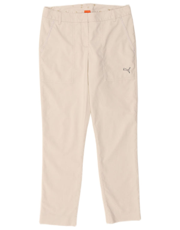 Pantaloni chino subțiri Puma pentru femei UK 10 Small W32 L28 Poliester alb