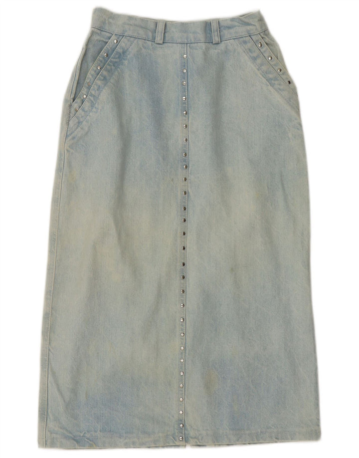 Fusta de blugi vintage pentru femei W28, bumbac albastru