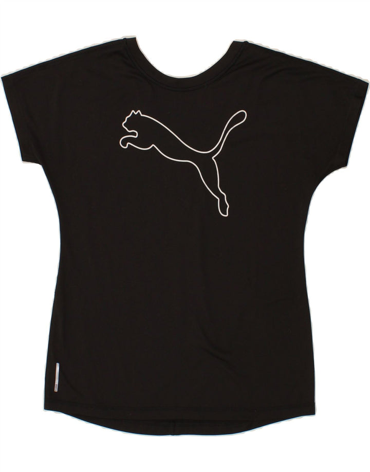 PUMA Womens Graphic T-Shirt Top UK 12 Medium Black Vintage Puma and Second-Hand Puma from Messina Hembry 