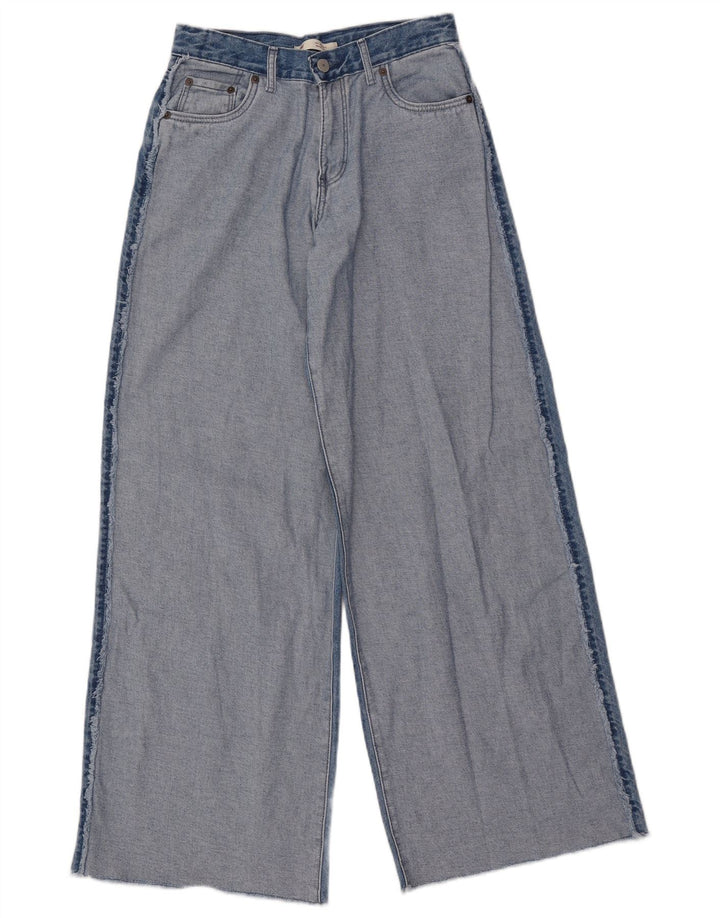 Blugi fete cu picioare largi LEVI'S 13-14 ani W26 L31 albastru bumbac color bloc