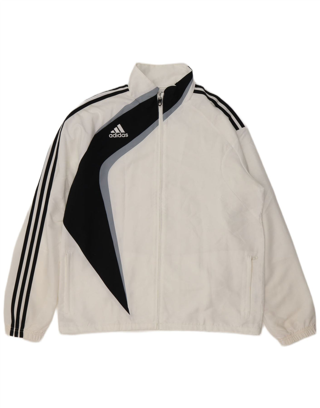 Jachetă de trening pentru bărbați ADIDAS UK 46/48 XL, poliester color bloc alb