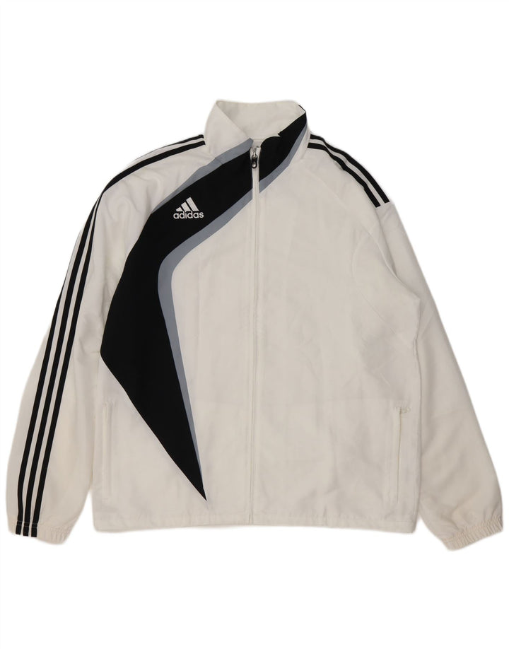 Jachetă de trening pentru bărbați ADIDAS UK 46/48 XL, poliester color bloc alb