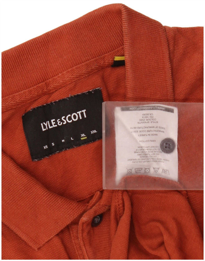 Tricou polo pentru bărbați Lyle & Scott, bumbac portocaliu XL