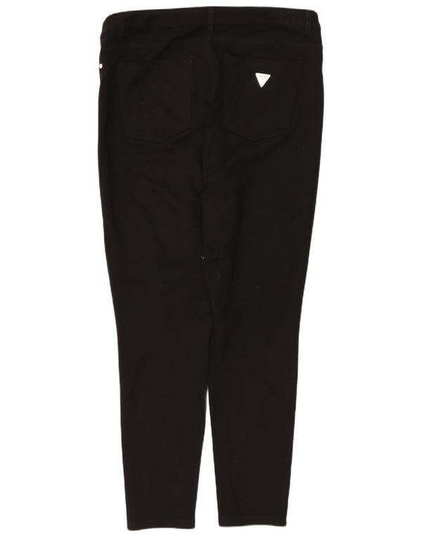 GUESS Pantaloni casual skinny cu talie înaltă pentru femei UK 12 Medium L34 L27 Negru