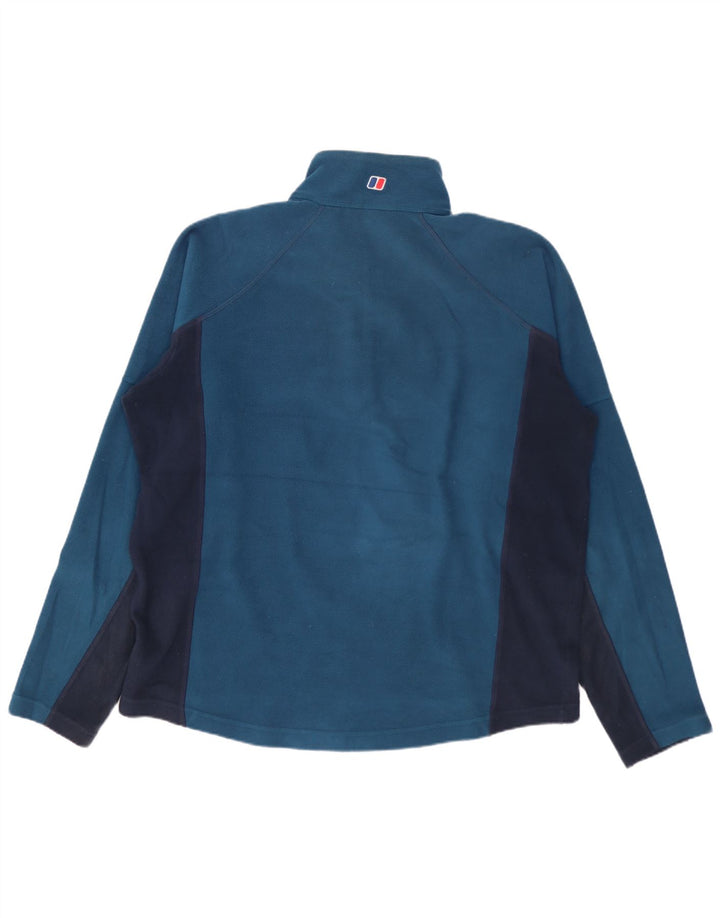 Jumper pentru bărbați Berghaus, din lână, cu fermoar și gât, albastru mediu