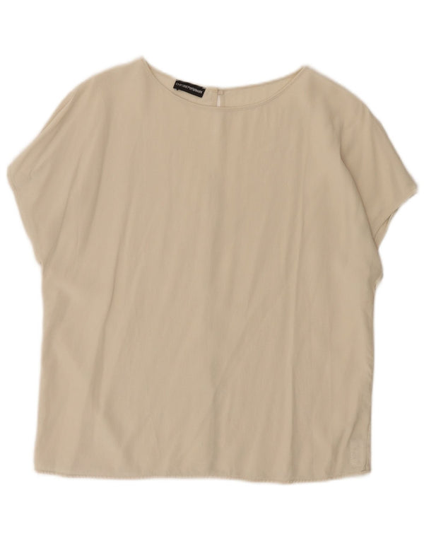 Emporio Armani Womens Blouse Top UK 14 Medium Beige