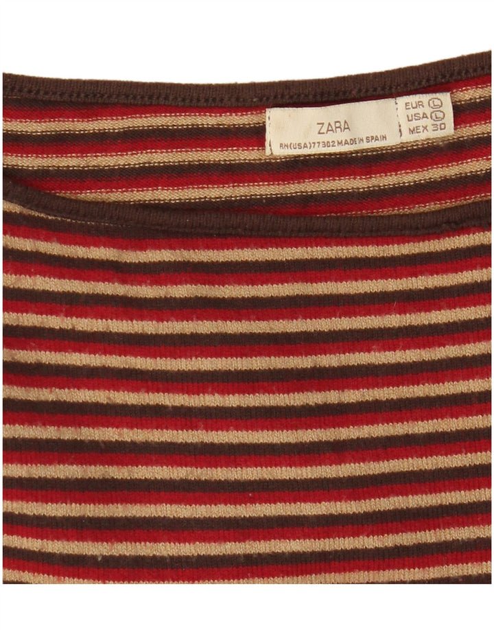 Top femeie Zara cu mâneci 3/4 UK 14 mare, multicolore, cu dungi
