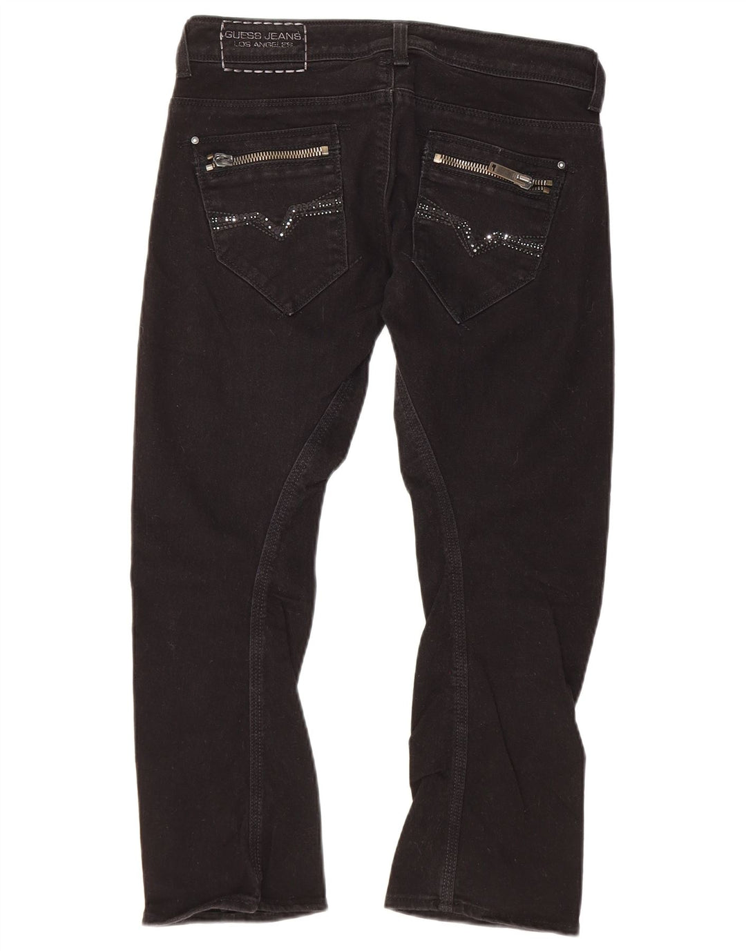 Guess Blugi de damă cropped W28 L23 bumbac negru
