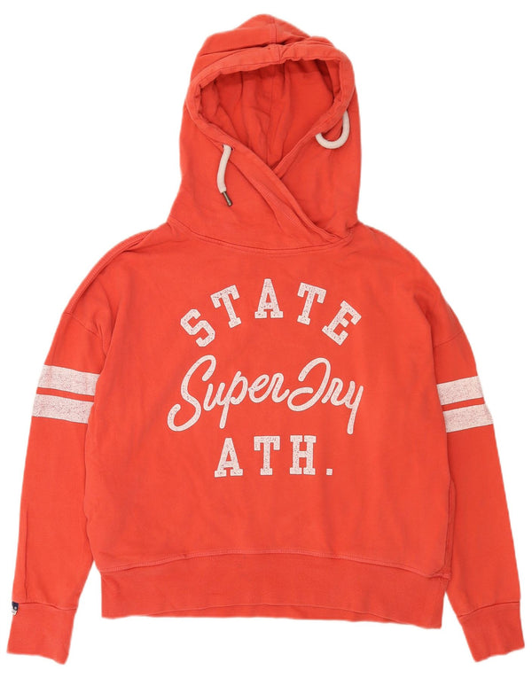 Pulover supradimensionat cu glugă Superdry pentru femei, UK 14, bumbac roșu mediu