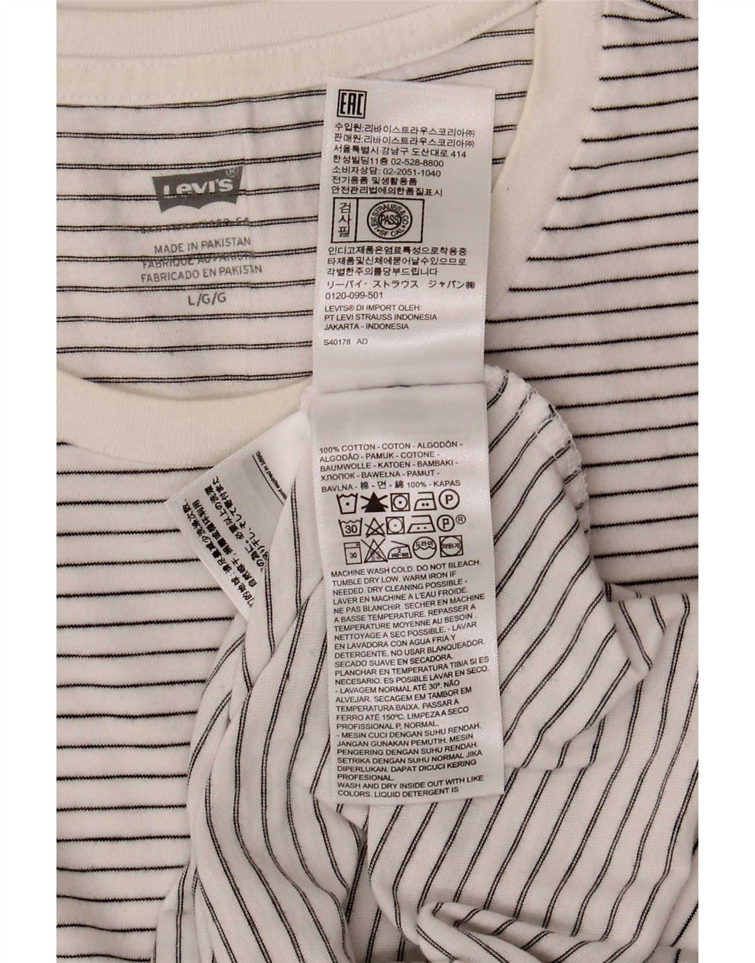Tricou pentru bărbați Levi's Top mare, alb, cu dungi din bumbac