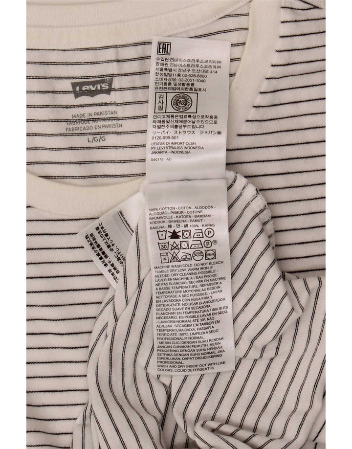 Tricou pentru bărbați Levi's Top mare, alb, cu dungi din bumbac