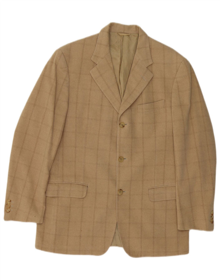 CERRUTI 1881 Jachetă pentru bărbați cu 3 nasturi, Marea Britanie 38 Medium Bej Check