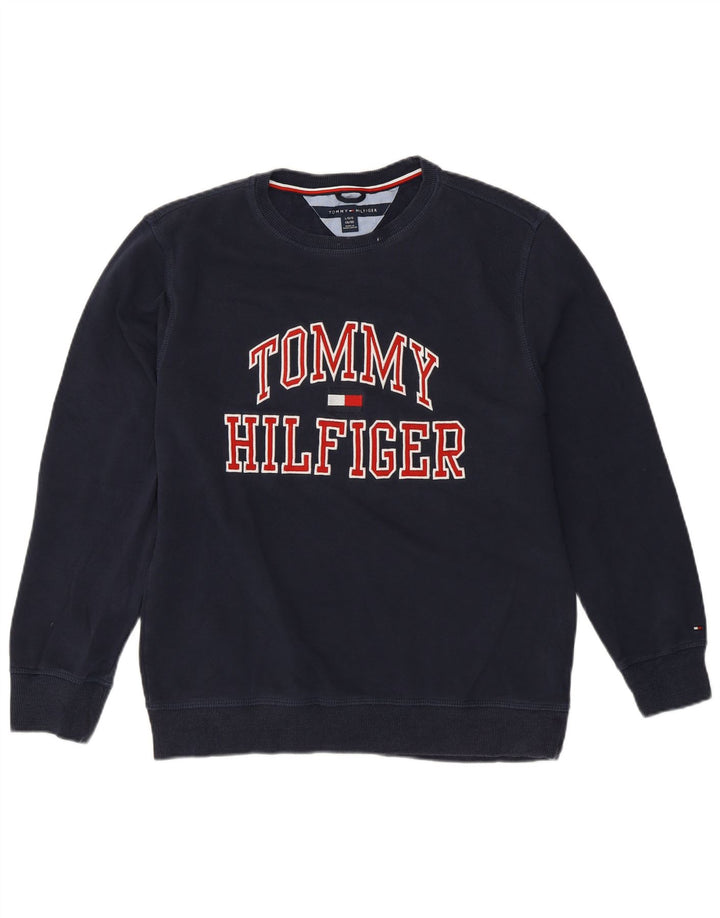 Hanorac cu grafic Tommy Hilfiger pentru băieți Pulover 15-16 ani, mare, bleumarin