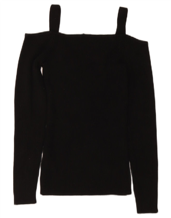 Top pentru femei Guess Crop Off Shoulder UK 8 Small Black Rayon