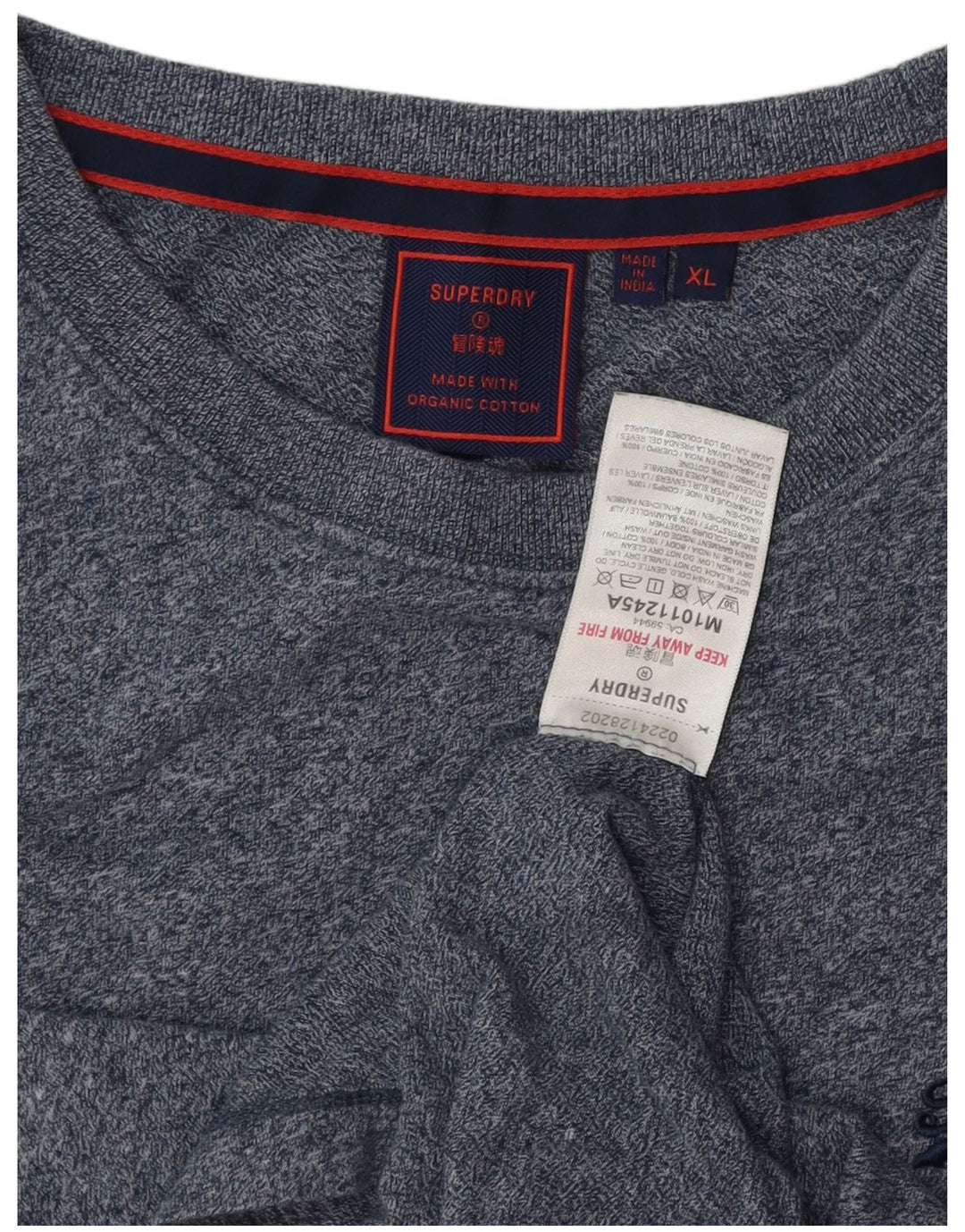 SUPERDRY Tricou Bărbați Top XL Bleumarin Bumbac Pete