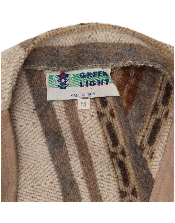 Gilet vintage pentru bărbați, UK 38, lână geometrică, gri mediu