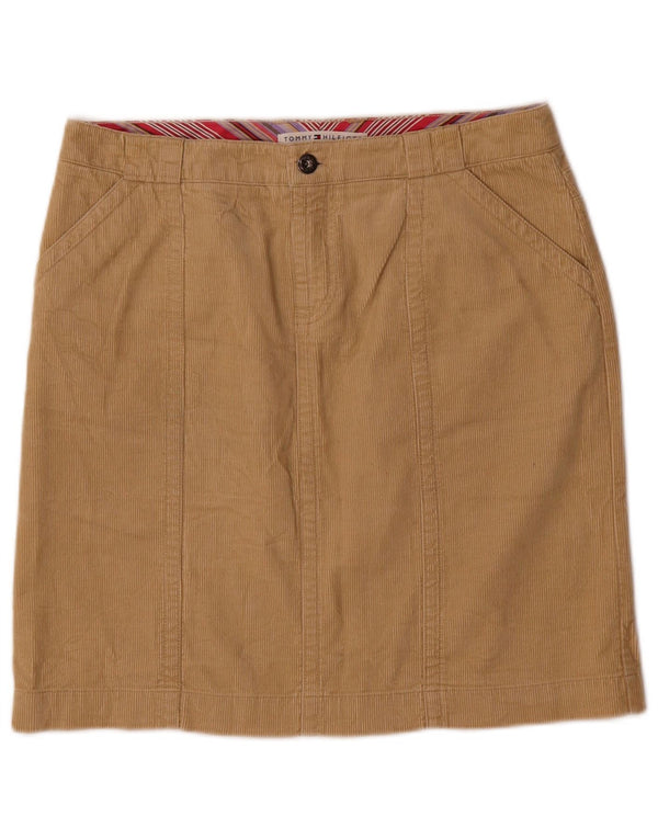 Fusta pentru femei Tommy Hilfiger velur US 8 Medium W32 Bej Bumbac