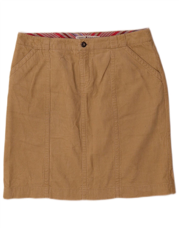 Fusta pentru femei Tommy Hilfiger velur US 8 Medium W32 Bej Bumbac