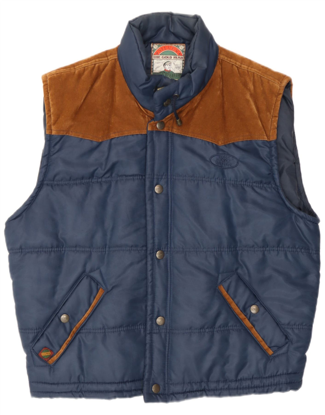 Gilet Căptușit pentru bărbați Vintage UK 38 Medium Bleumarin Poliester