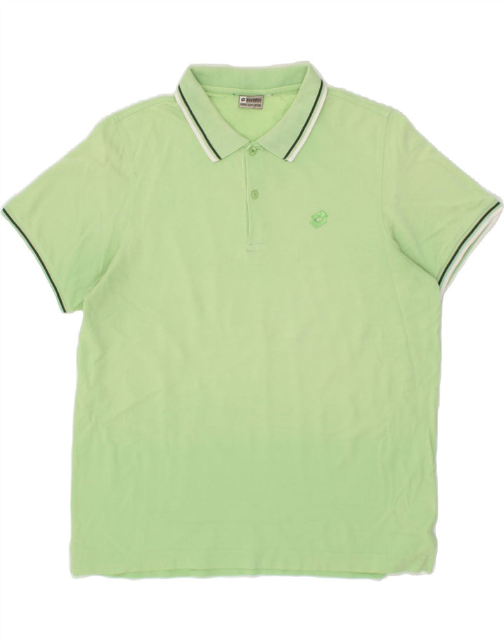 LOTTO Mens Polo Shirt Large Green Cotton Vintage Lotto and Second-Hand Lotto from Messina Hembry 