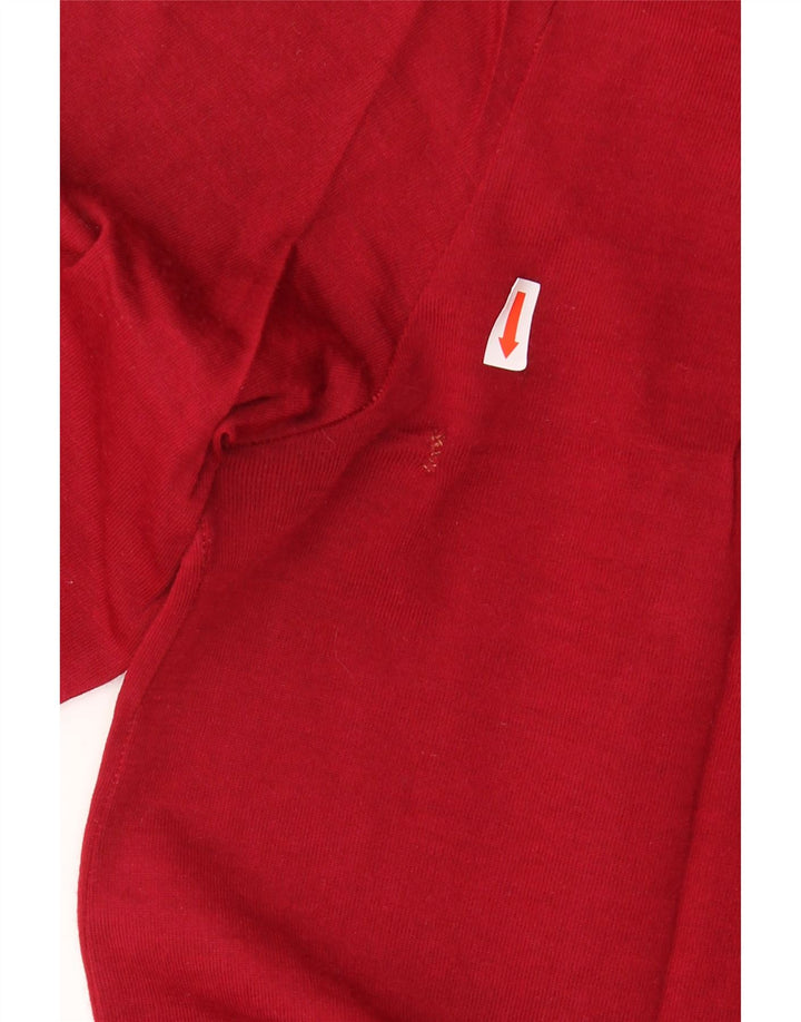 Cămașă pulover pentru bărbați VINTAGE Mărimea 40 15 1/2 Lână virgină roșie medie