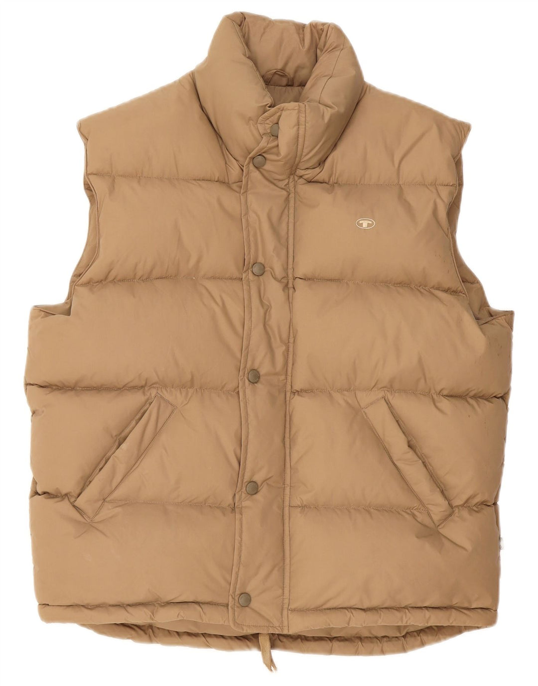 Gilet căptușit pentru bărbați Tom Tailor UK 40, mare, bej, poliamidă