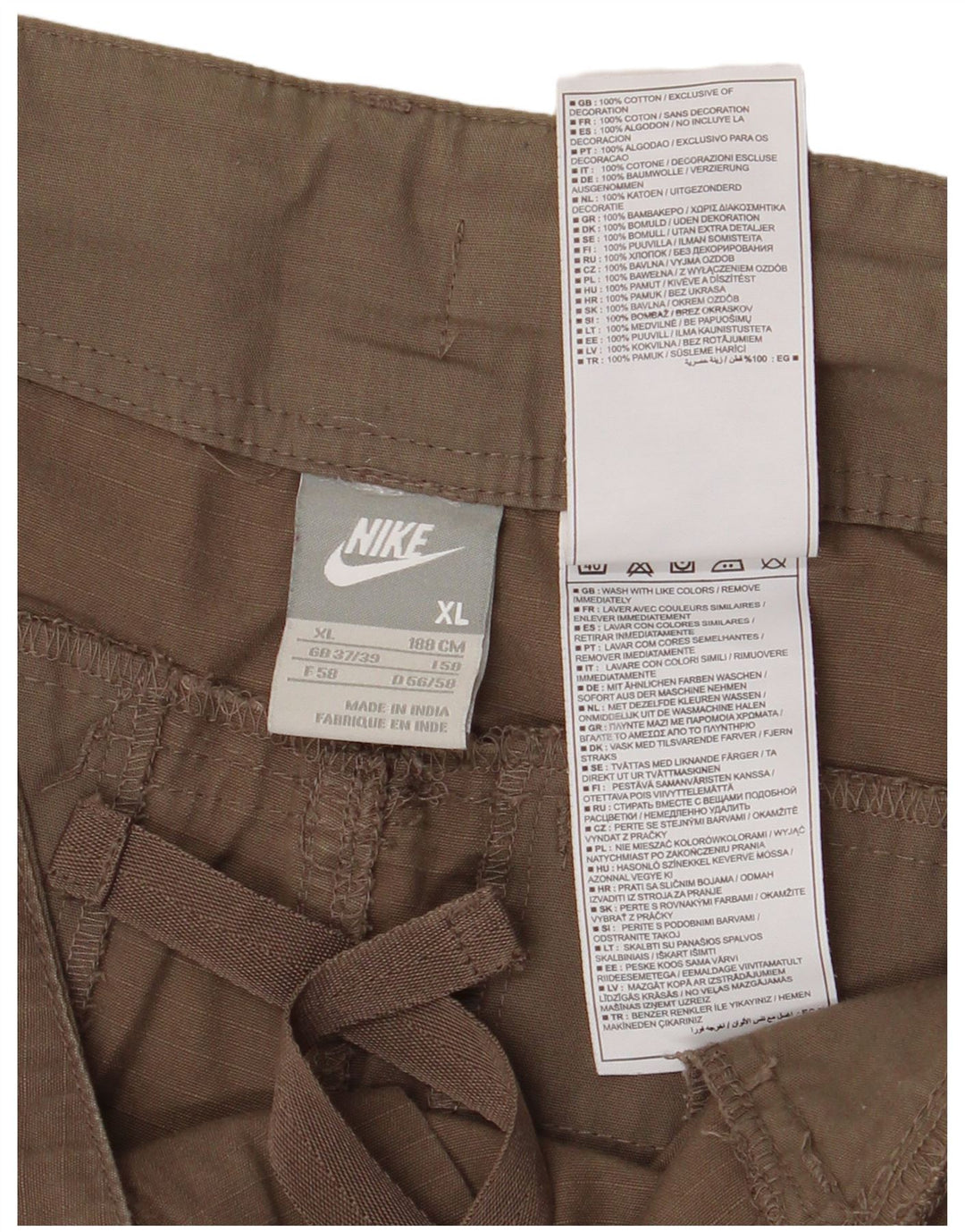 Pantaloni scurti cargo NIKE pentru bărbați W38 XL din bumbac maro