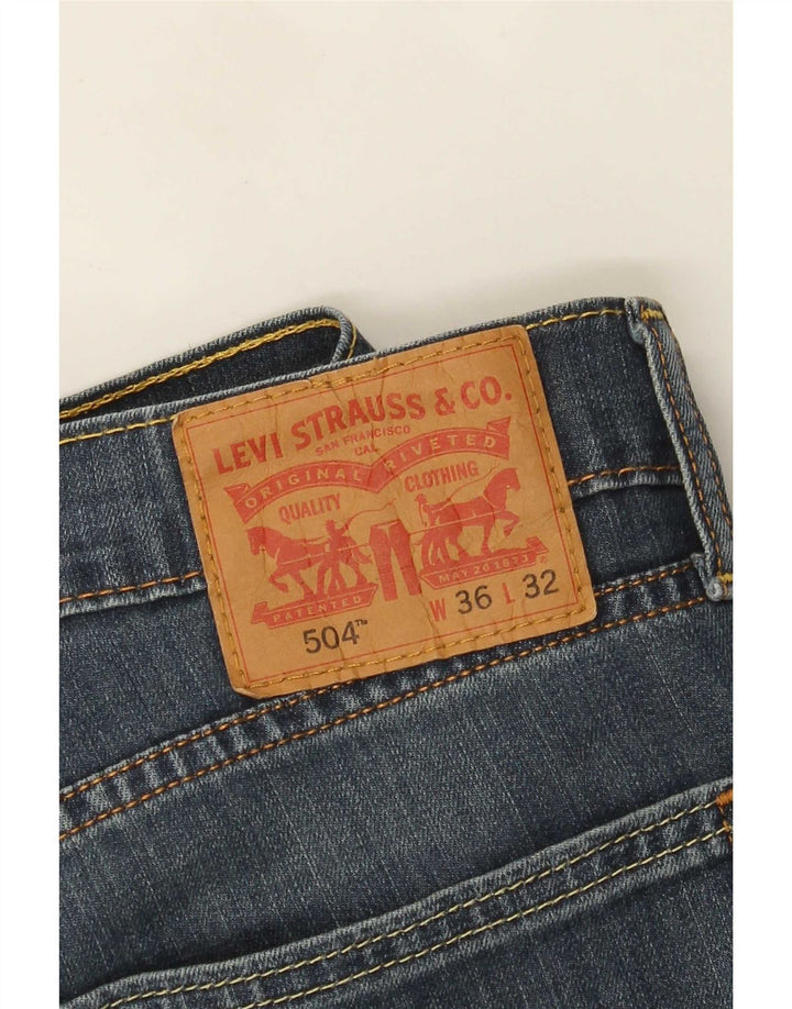 Blugi drepti pentru bărbați Levi's 504 W36 L27 Bumbac albastru