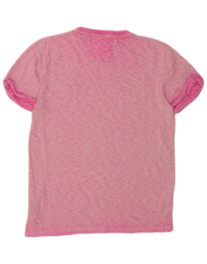Tricou Superdry pentru bărbați Top mediu roz din bumbac cu pete