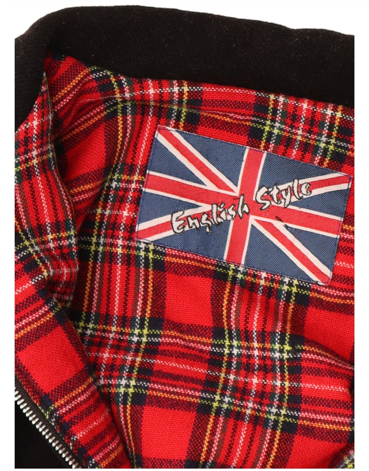 Bomber vintage pentru bărbați UK 40 mare, lână neagră