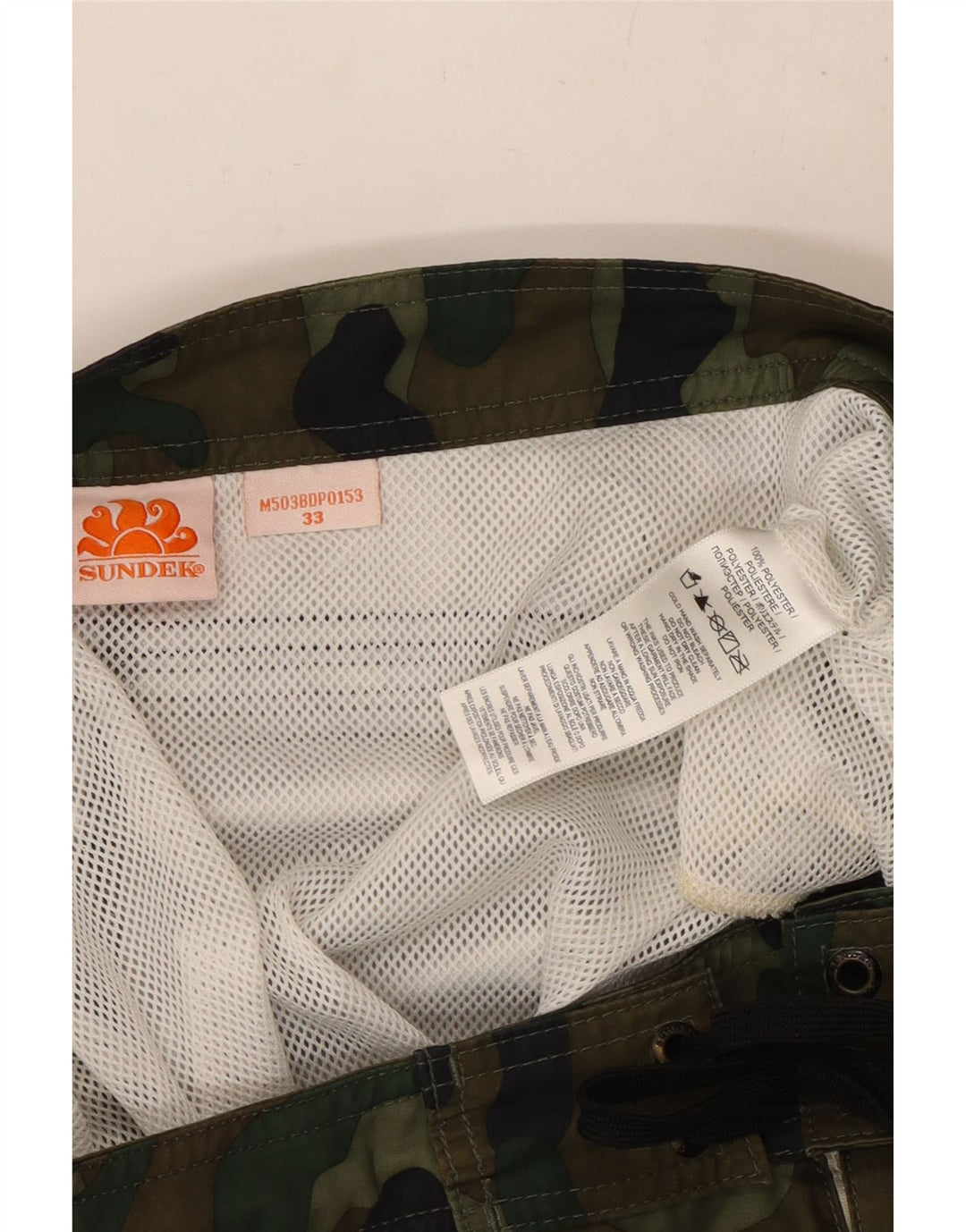 SUNDEK Pantaloni scurți de înot pentru bărbați, poliester camuflaj mediu kaki