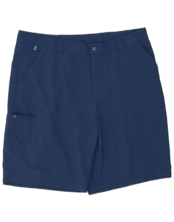 Columbia Mens Cargo Shorts W36 Large Navy Blue Check Polyester