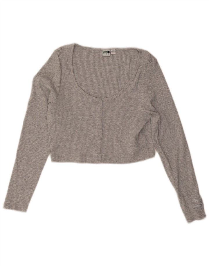 Crop Top cu mânecă lungă pentru femei Puma UK 18 XL gri