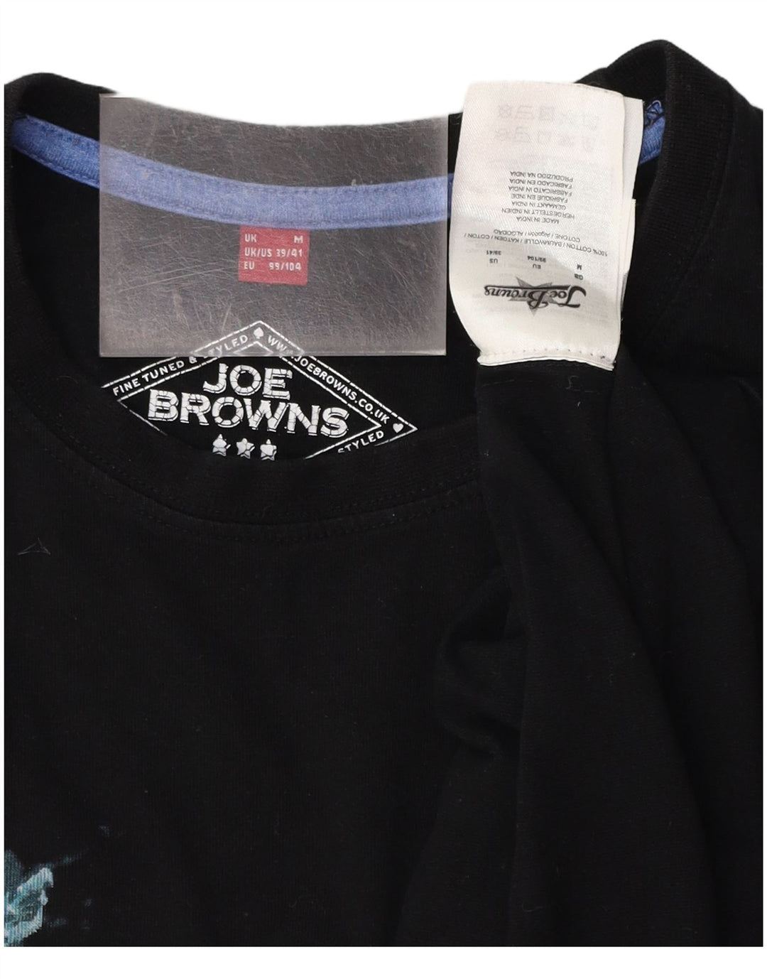 Tricou grafic pentru bărbați JOE BROWNS Top UK 39/41 Bumbac mediu negru