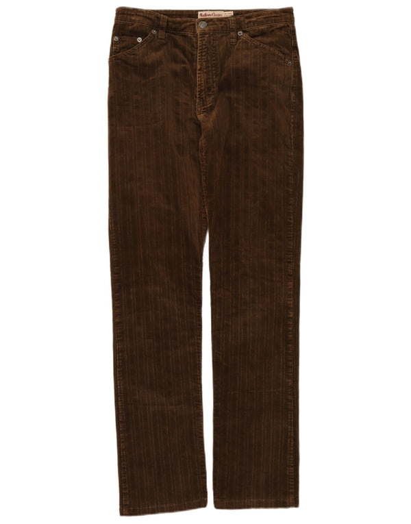 Marlboro Classics Pantaloni subțiri din velur pentru femei L28 L30, bumbac maro