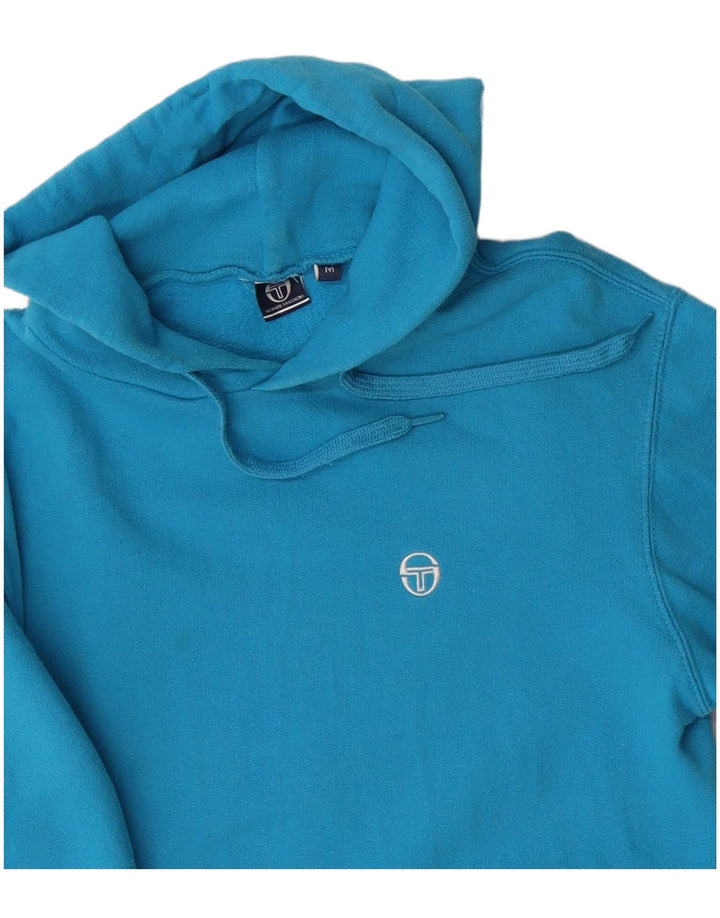 Pulover cu glugă pentru femei Sergio Tacchini UK 14 Bumbac albastru mediu