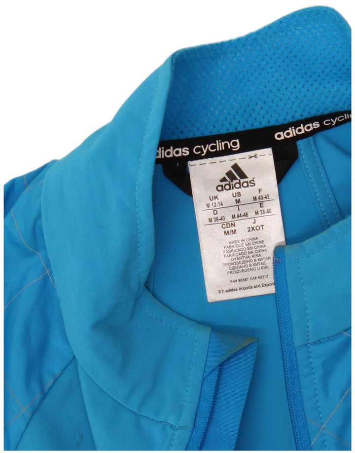 Jachetă de top pentru ciclism pentru femei Adidas UK 12/14 Poliester albastru mediu