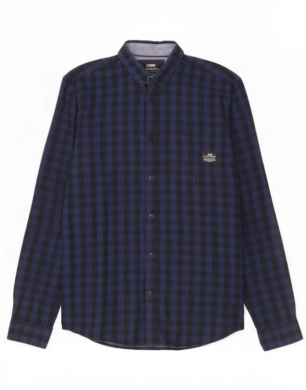 Cămașă de lucru pentru bărbați Jack & Jones, mică, din bumbac vichy, albastru bleumarin