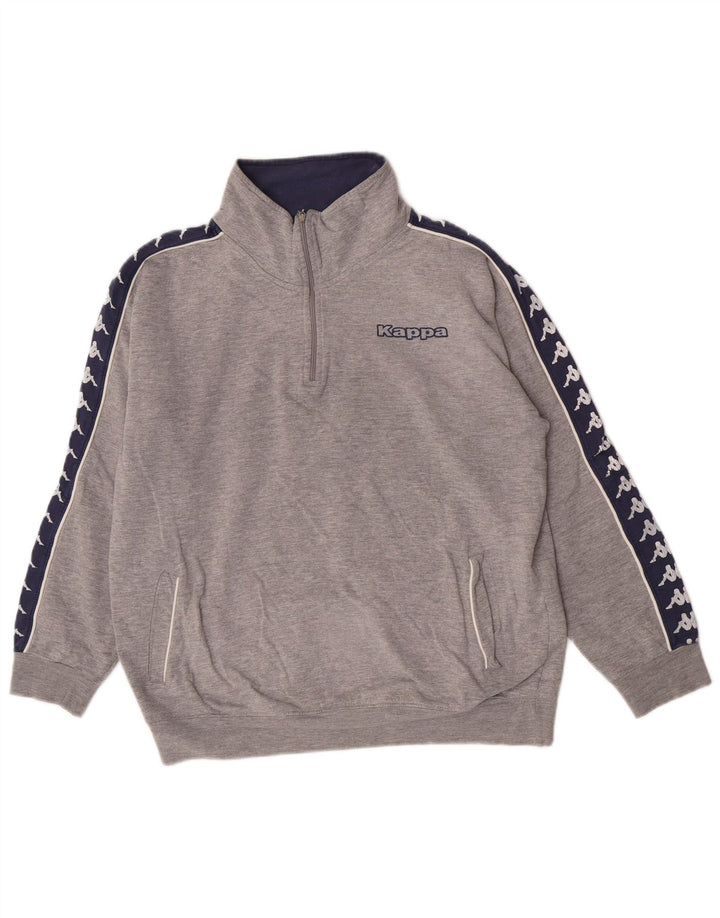 Pulover de hanorac grafic Kappa pentru femei UK 14 Medium Gri Colorblock